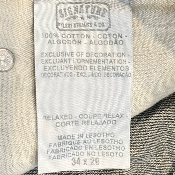Signature by Levi Strauss Relaxed Fit Soft Flex Blue Denim Size 34 x 29 - Picture 6 of 9